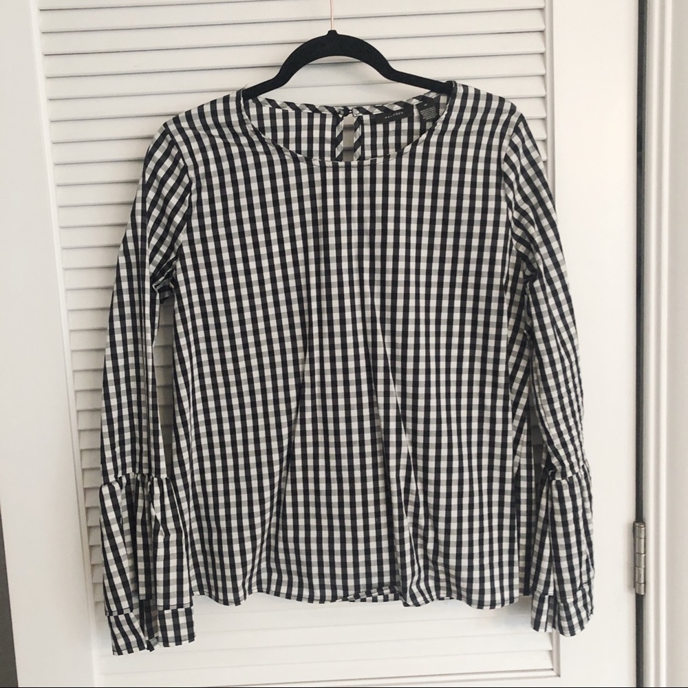 Black & White Gingham Halogen Top